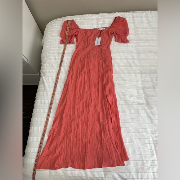 Weworewhat Puff Sleeve Midi Dress in Coral Size 0 - Picture 10 of 10